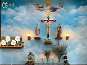 Bàn thờ chúa ở phòng khách đẹp